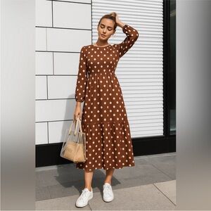 JOE FRESH X JILIAN HARRIS | polka dot midi dress | size small